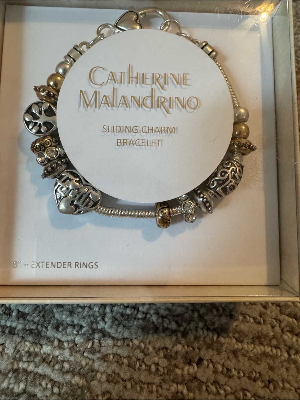 Catherine Malandrino Silver-Tone Sliding Charm Bracelet